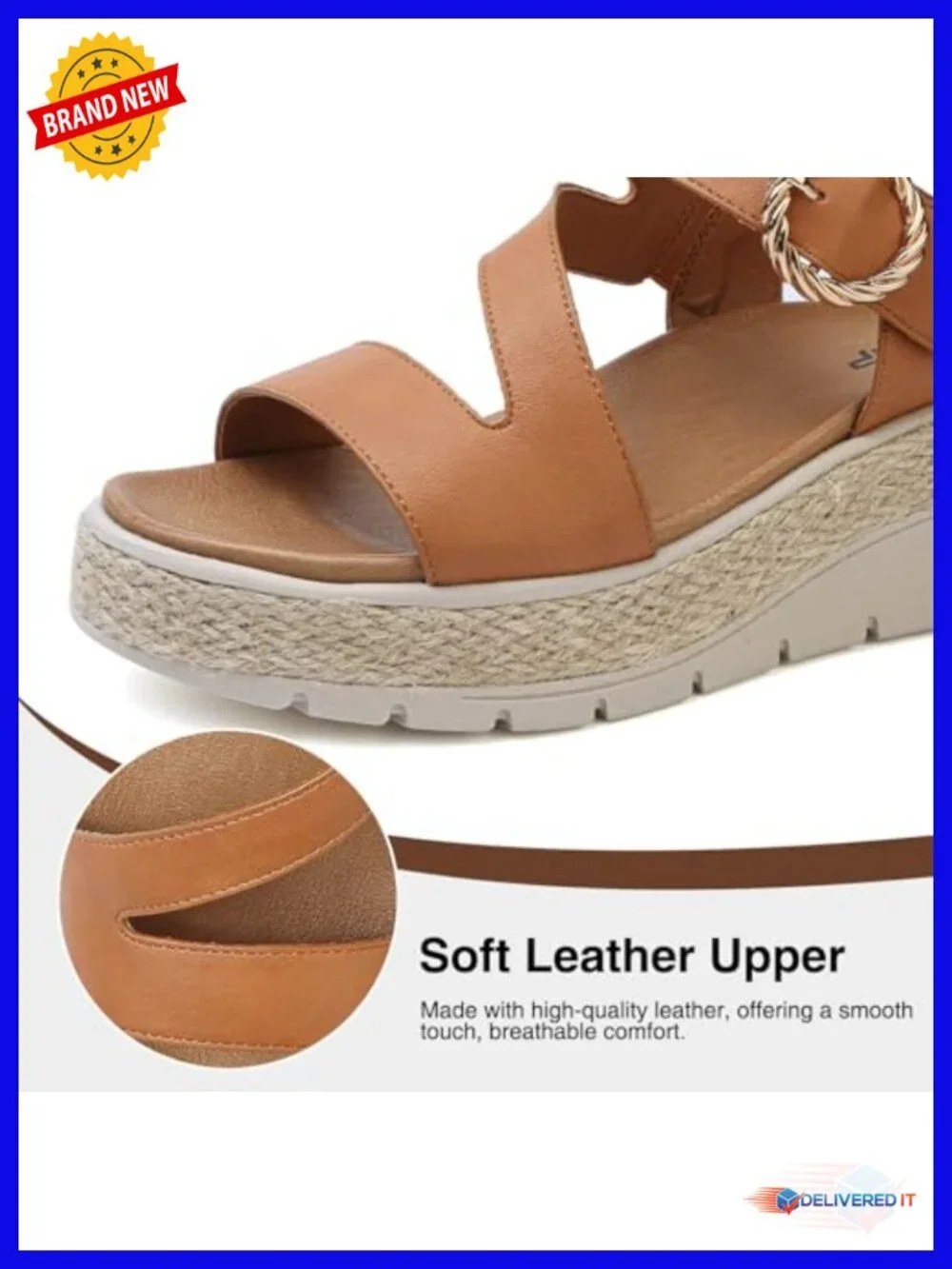 Wedge Platform Espadrille Sandals with Orthopedic Arch Support Adjustable Ankle